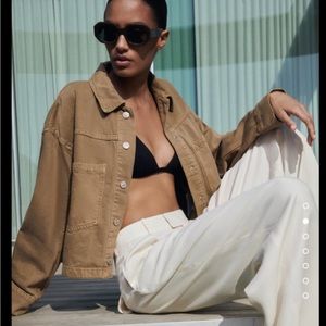 Zara Cropped Denim Overshirt